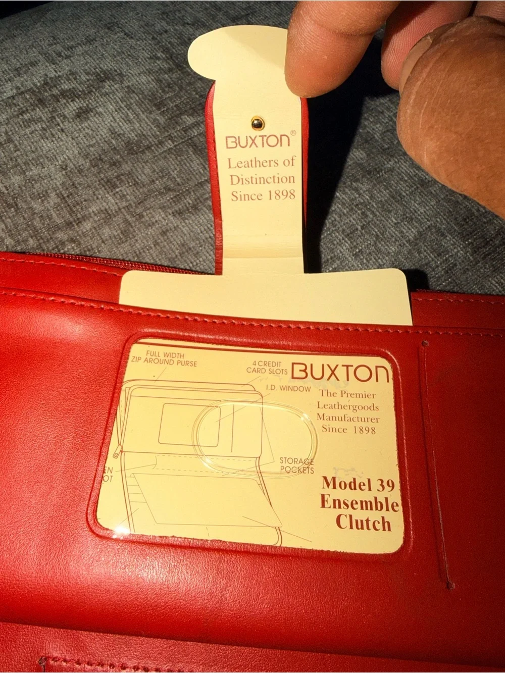 Buxton‎ Red Zip-Continental Wallet with Snap Tab